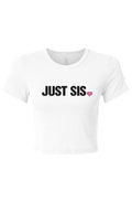 JUST SIS Baby Rib Crop Tee White